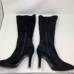 BCBGeneration Black Faux Suede Knee High Boots